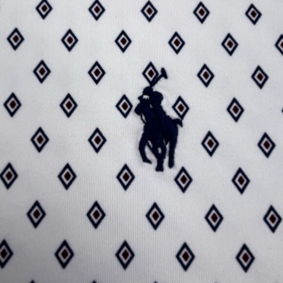 Polo Ralph Lauren Performance Shirt Mens Size 2XL White Geometric Golf Stretch - Picture 3 of 9